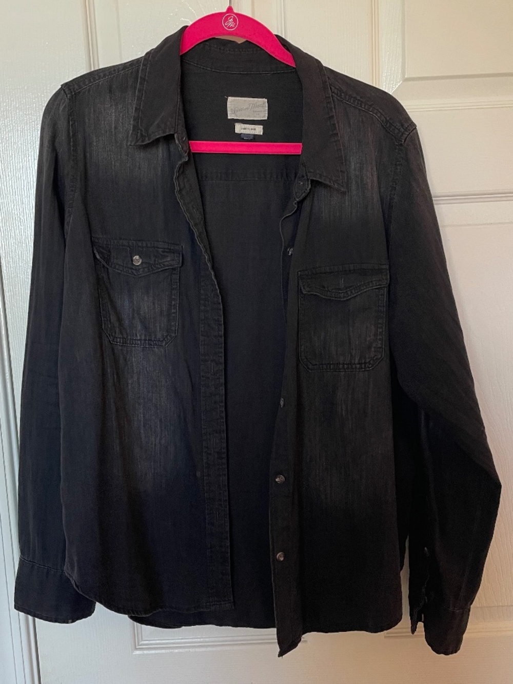 Universal Thread Black Denim Boyfriend Shirt Size XL